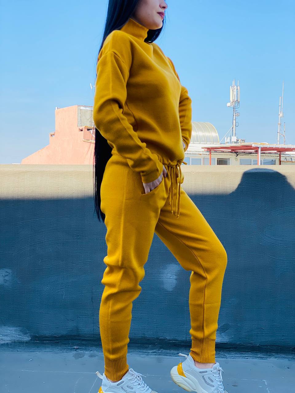 Premium Soft-Knit Mock Neck Lounge Set