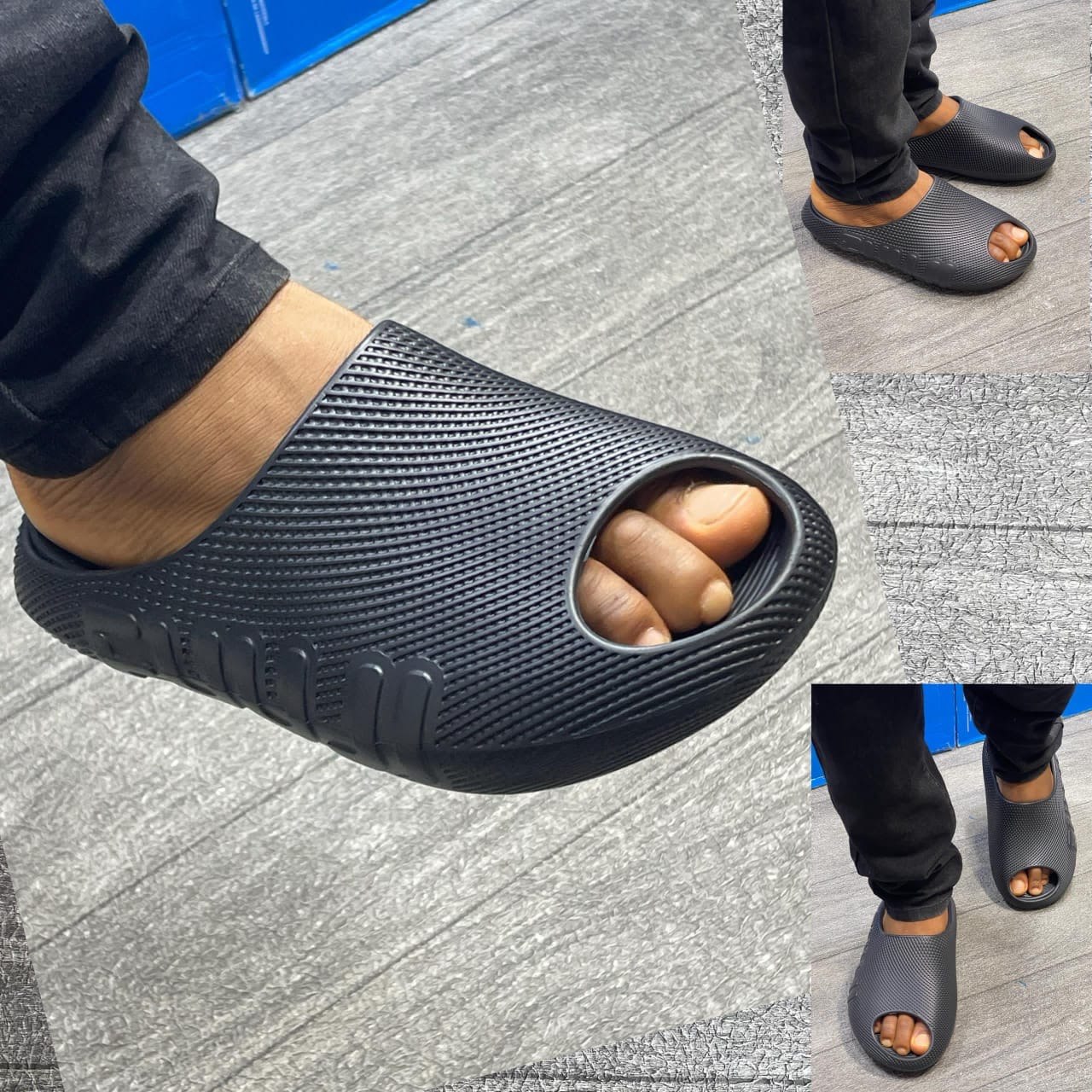 Men’s Futuristic Molded Open-Toe Slide Sandals