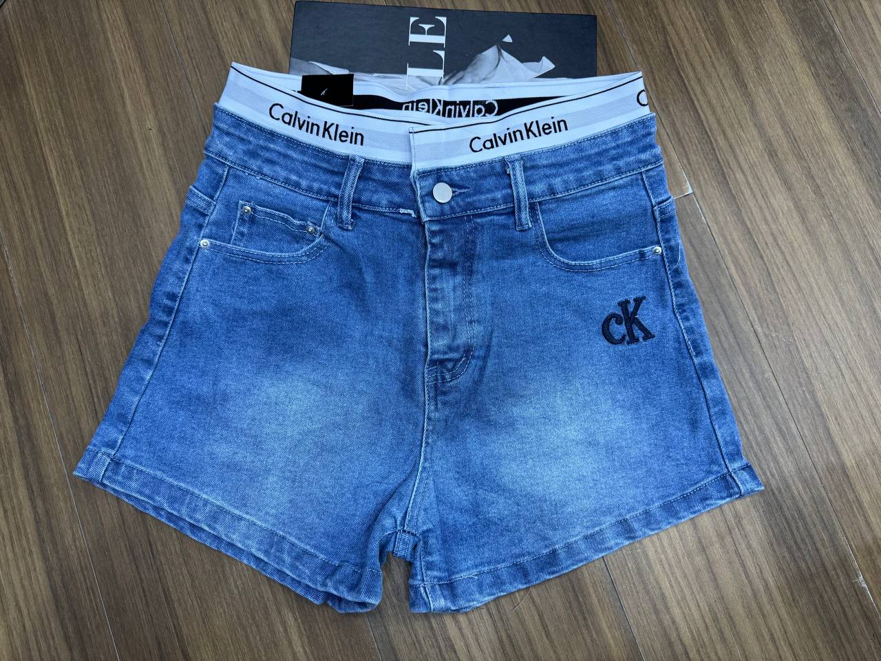 Trendy High-Waisted Calvin Klein-Style Denim Shorts