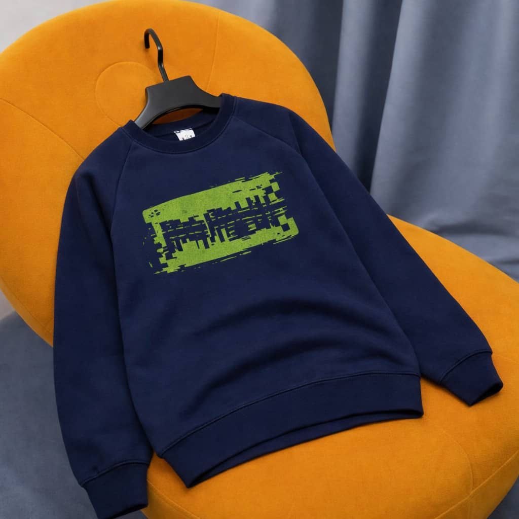 Men’s Edgy Graphic Sweatshirt Blue Pullover