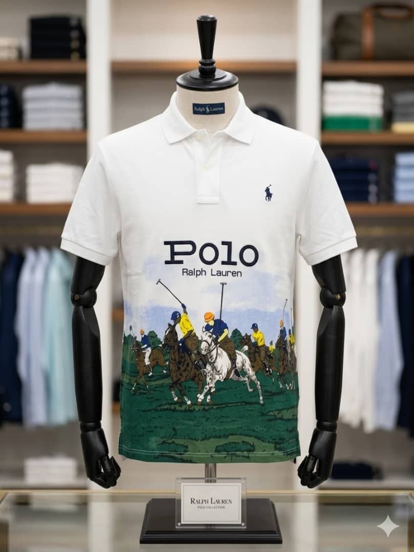 Ralph Lauren Classic Fit Graphic Polo Shirt White