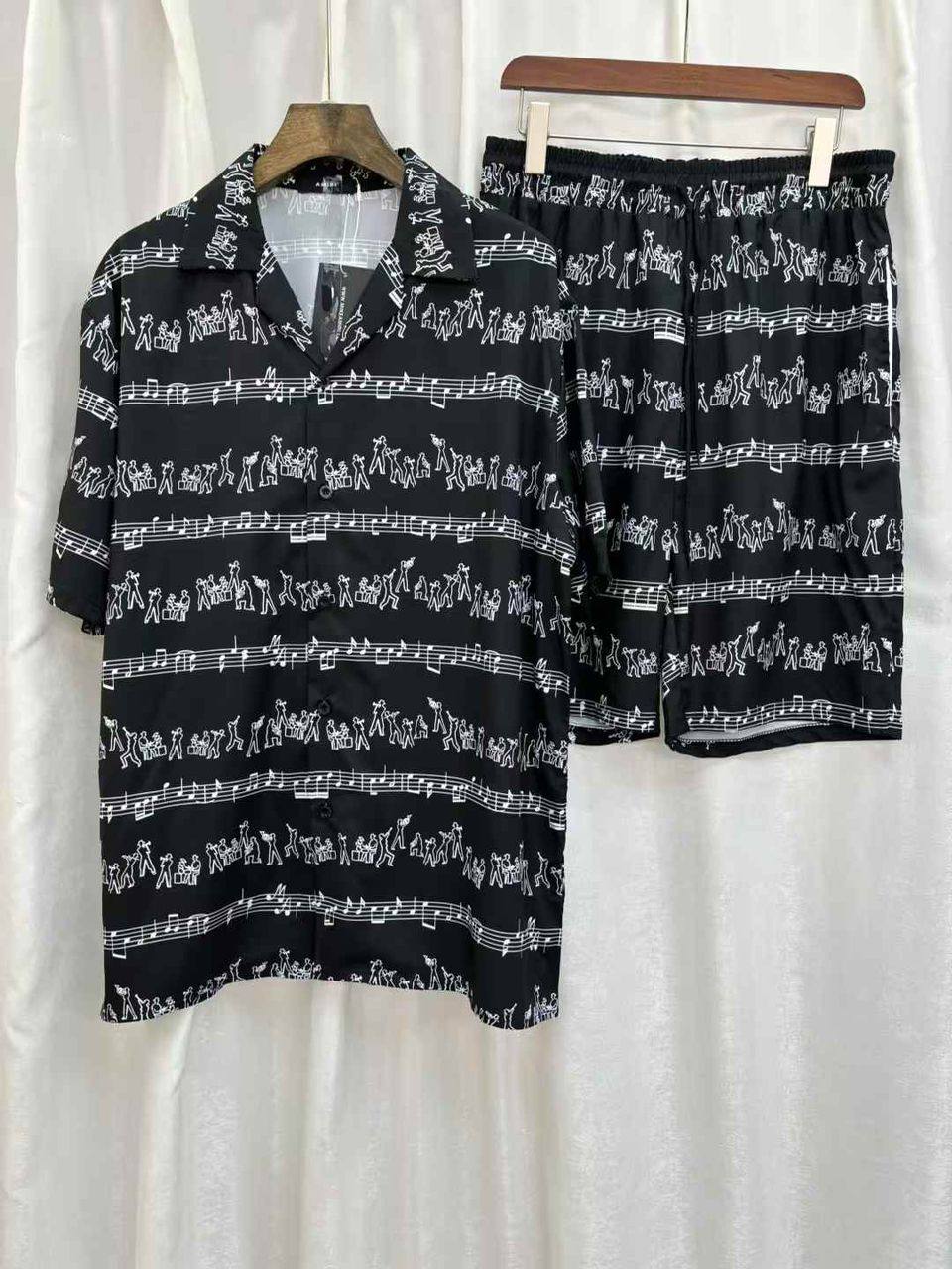 Seashell Print Short-Sleeve Beach Two-Piece Set