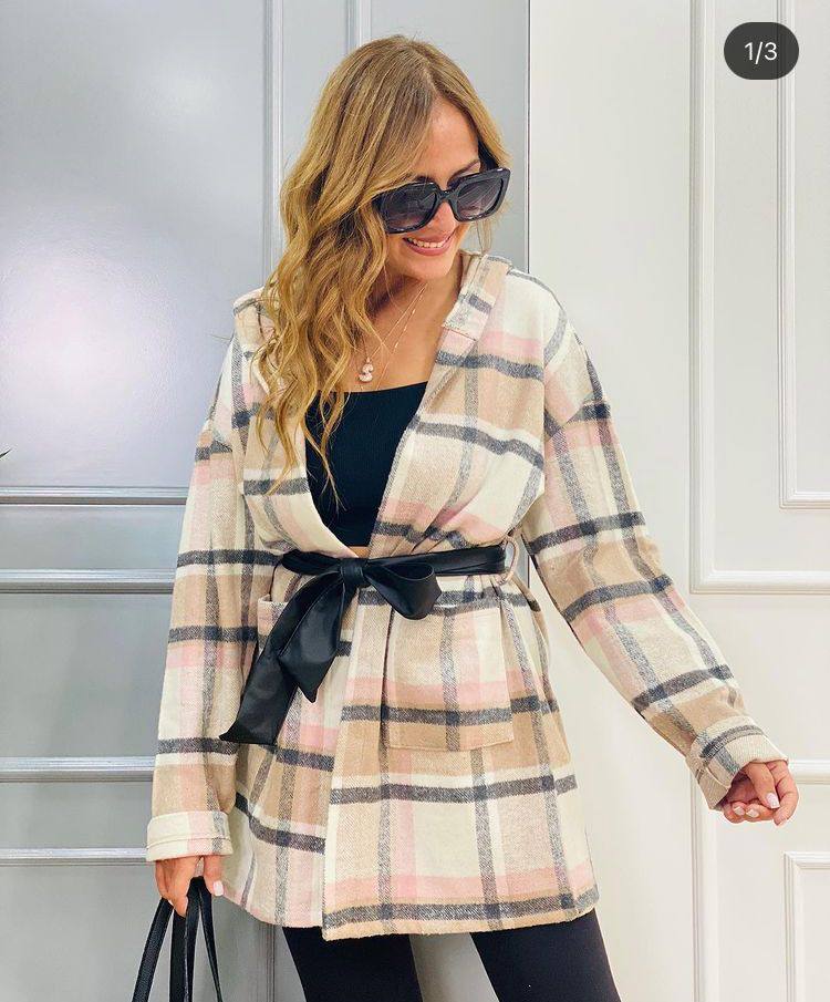 Classic Plaid Tweed-Style Jacket