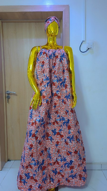 Versatile Ankara-Inspired Flowing Maxi Gown