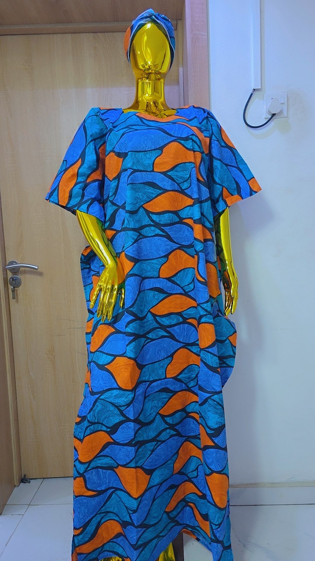 Comfort-Fit Colorful Patterned Gown