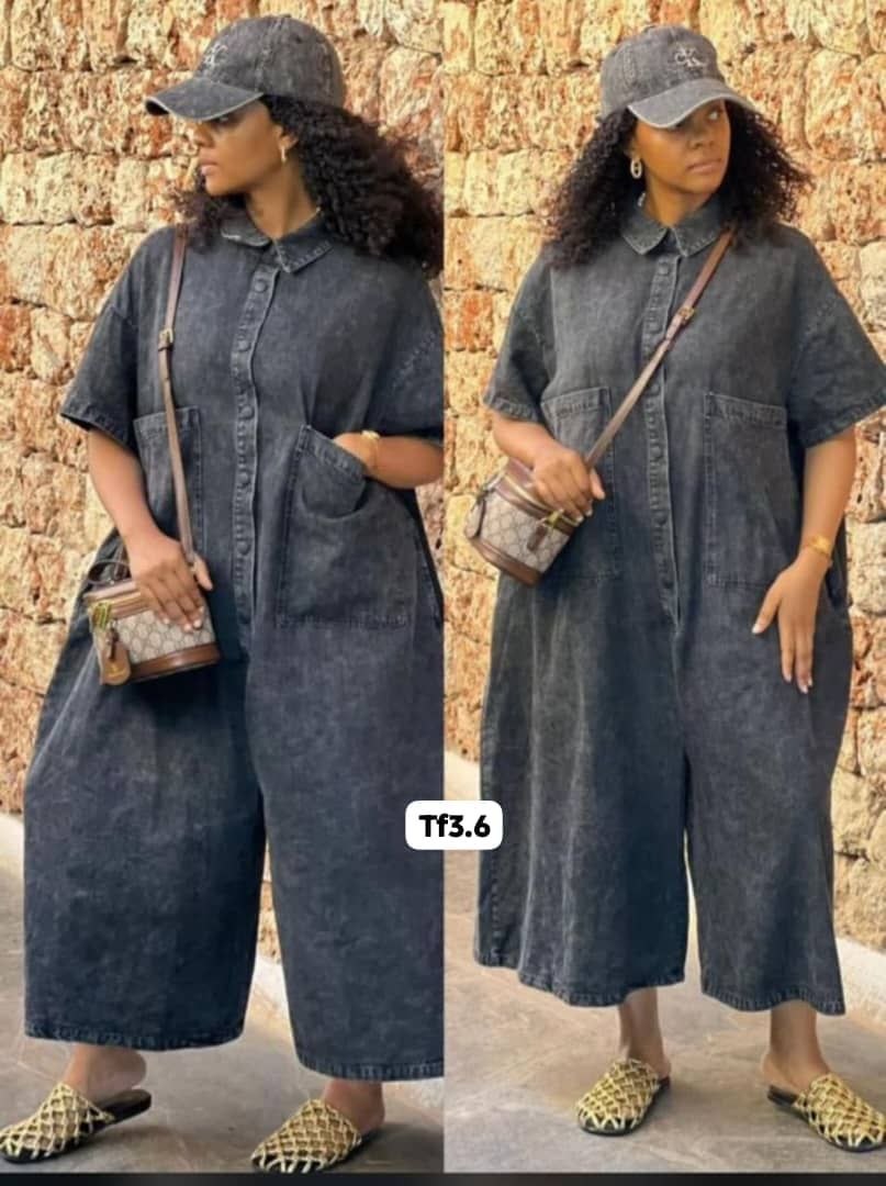 Acid Wash Denim Jumpsuit