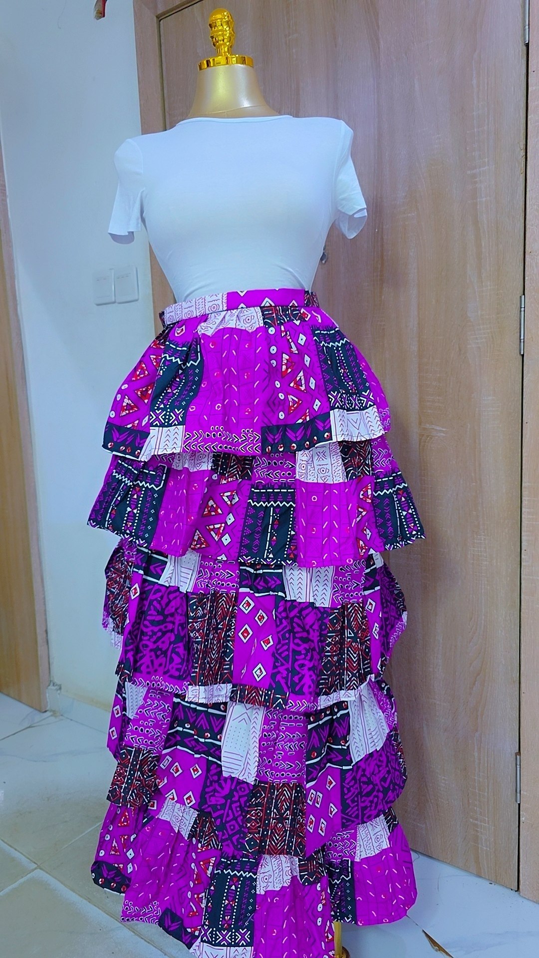 Women's Designer Ankara Ruffle Skirt