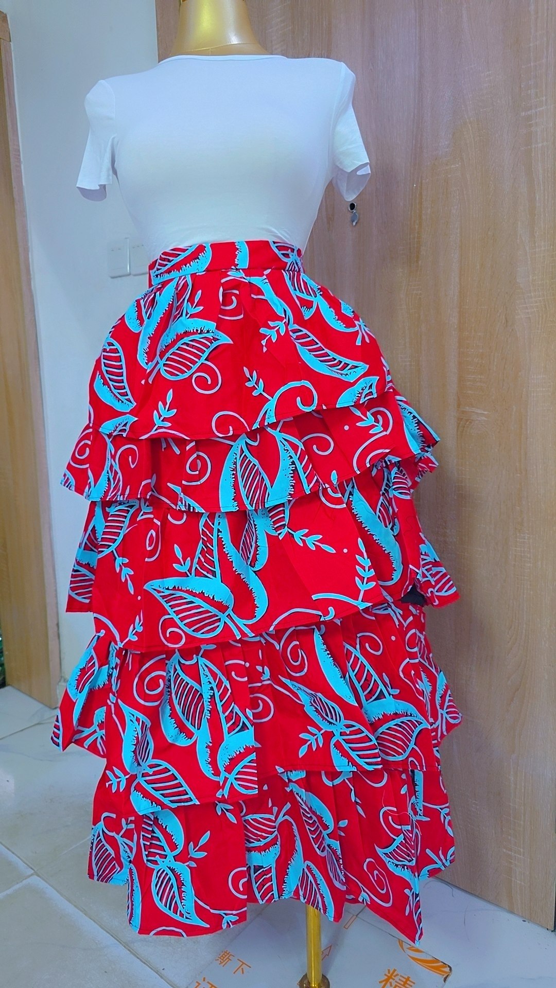 Women's High Waist African Print Maxi Skirt