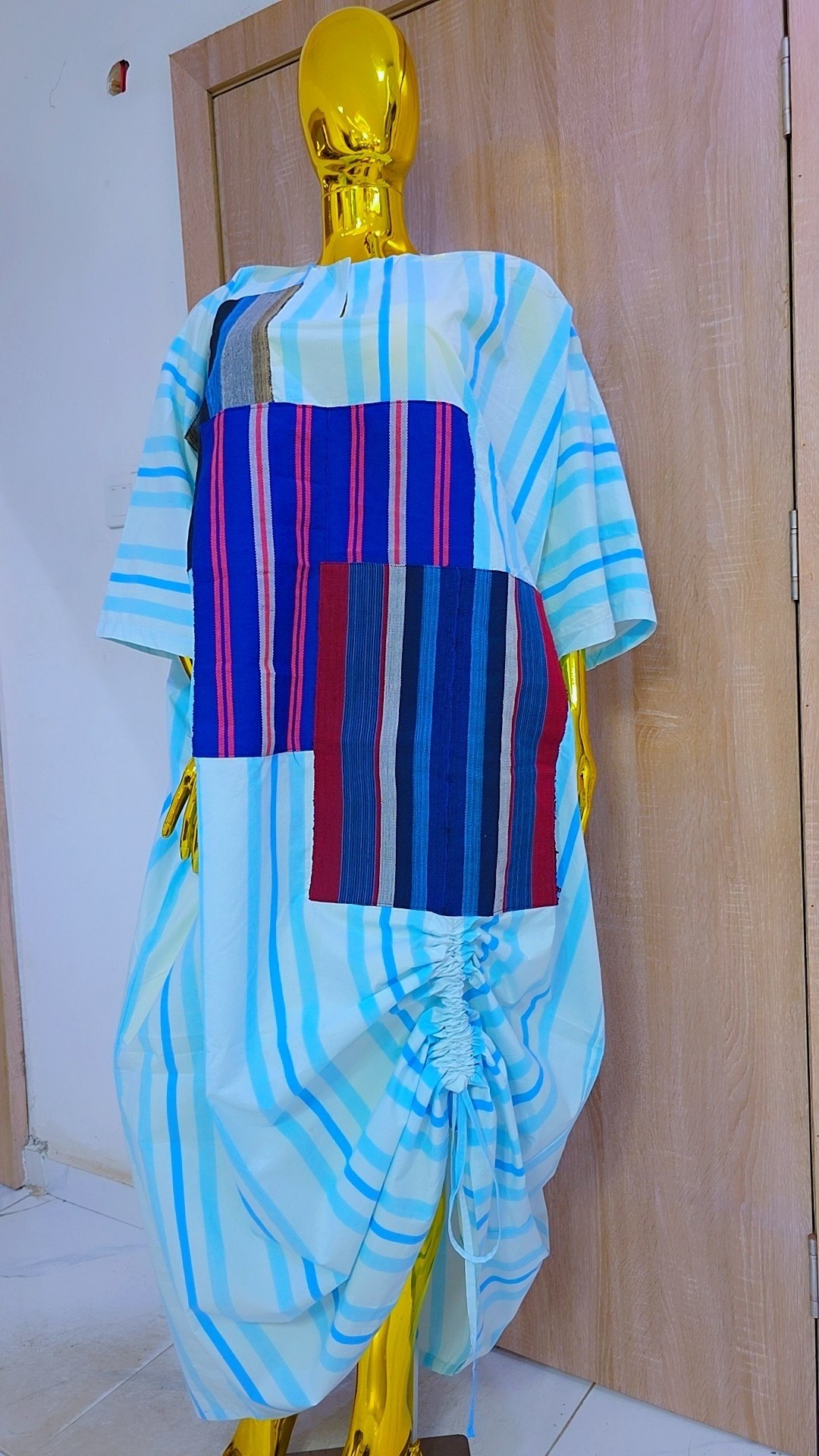 Elegant Women's Patchwork Dress Midi Outfit