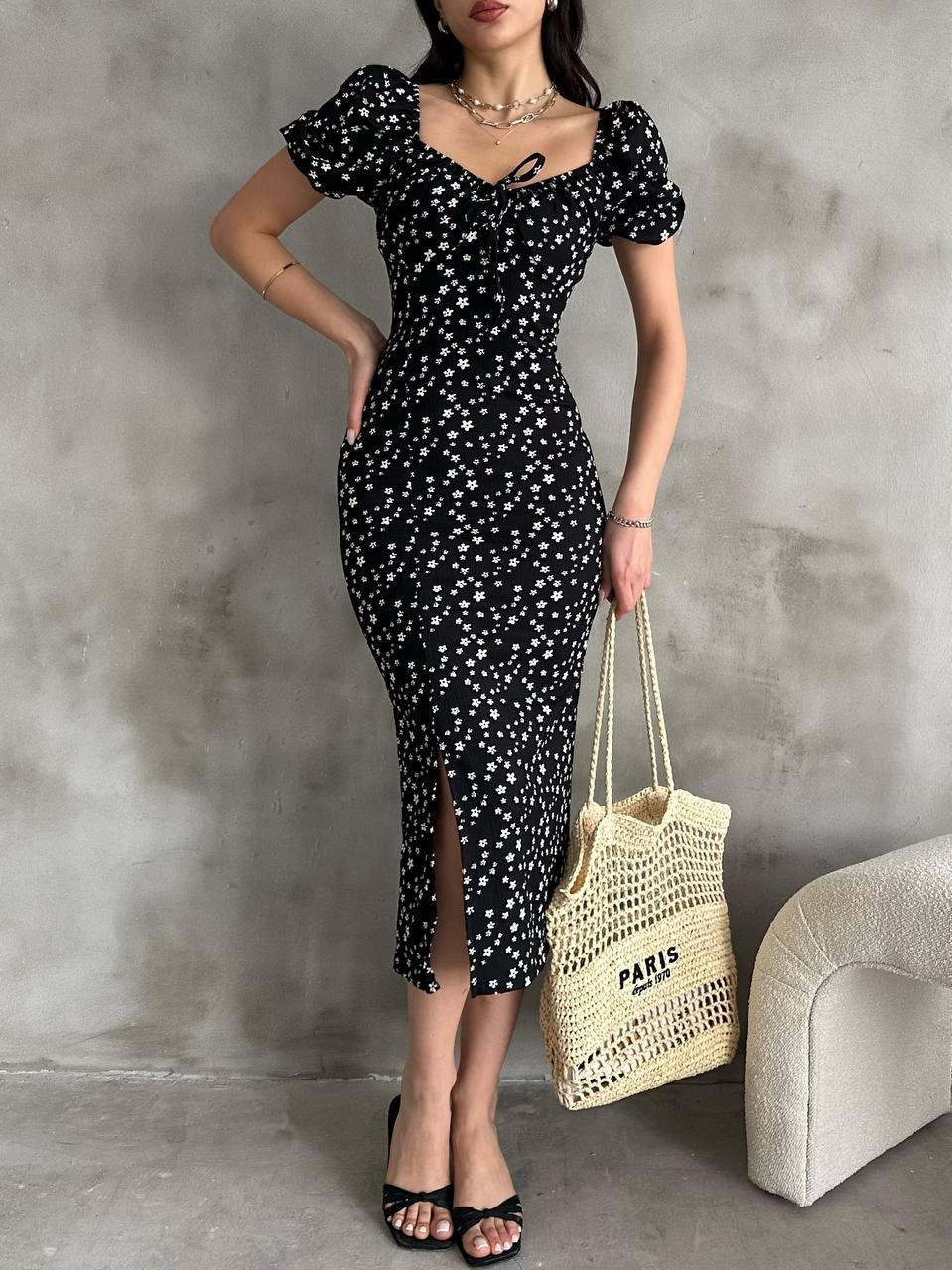 Elegant Floral Print Off-Shoulder Dress with Slit