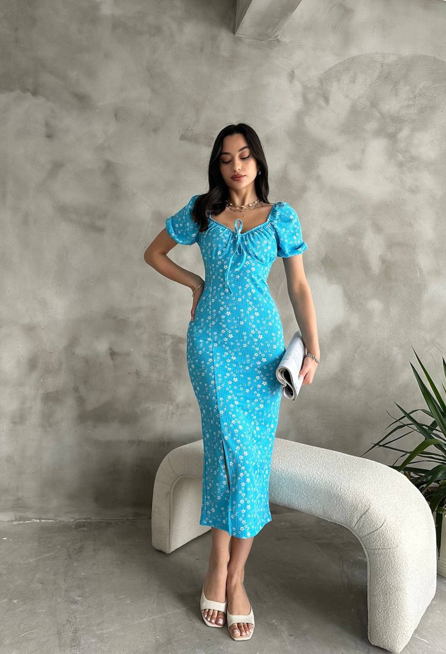 Trendy Ruched Detail Floral Print Dress