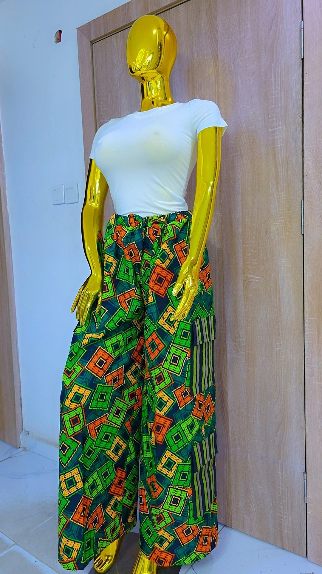 African Print Trousers High Waist Palazzo Pants