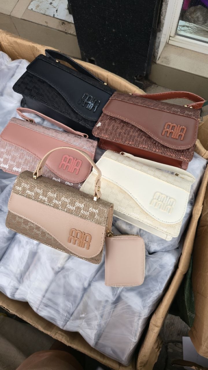 Luxe Curved Flap Mini Satchel with Matching Zip-Around Coin Pouch