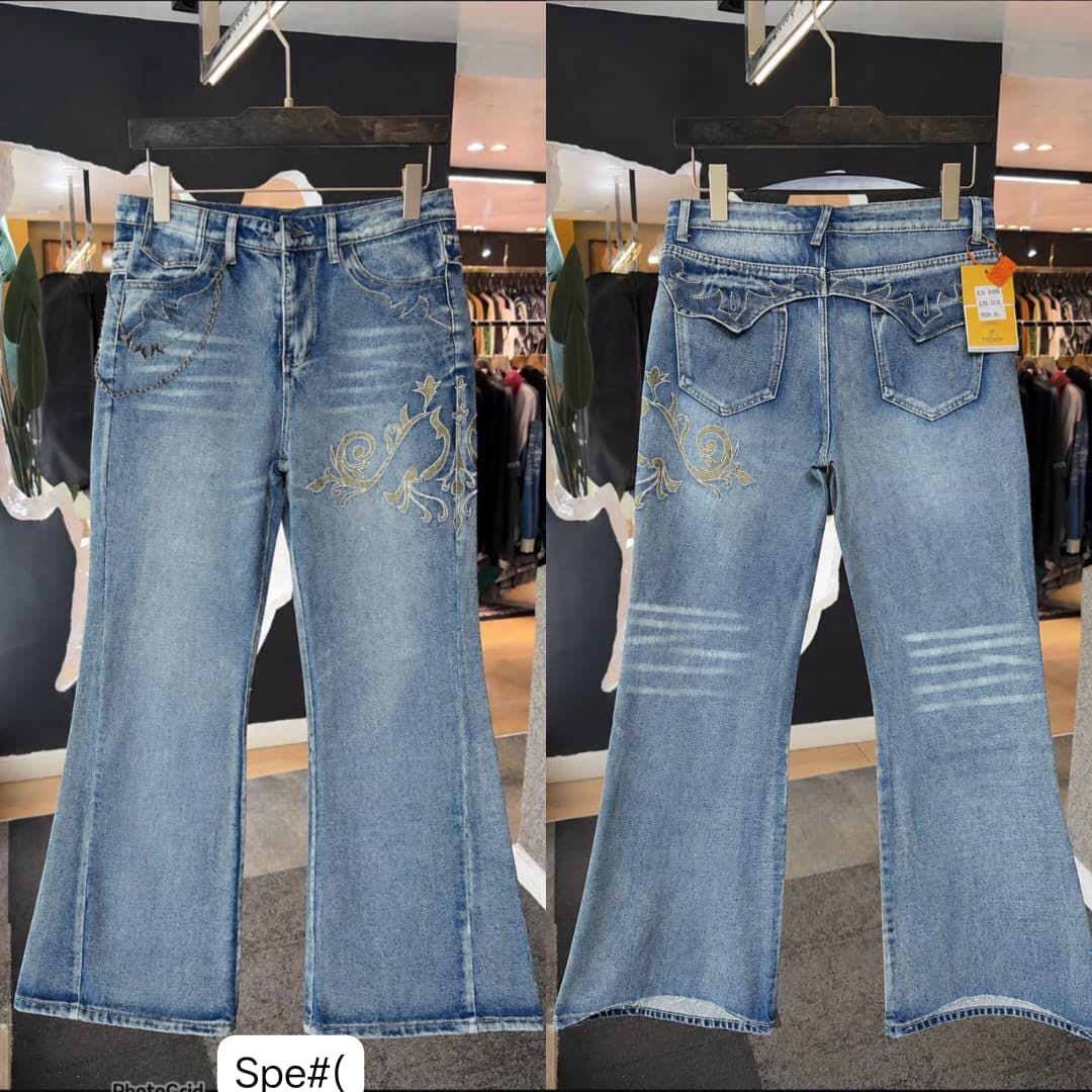Premium Baroque Embroidered Flare Jeans