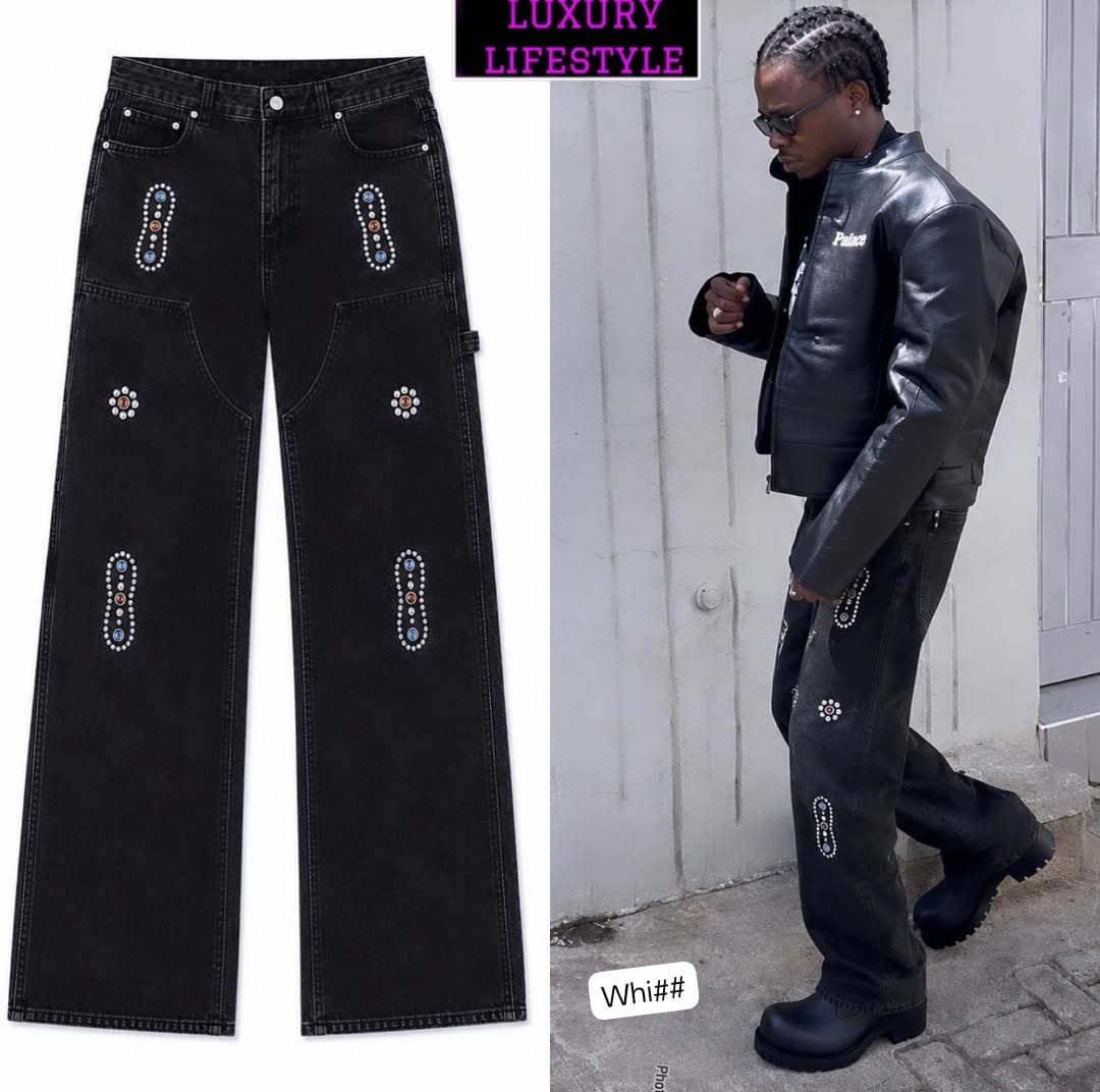 Premium Heavyweight Studded Multi-Badge Denim Jeans