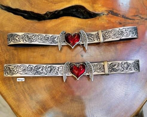 Premium Y2K Winged Ruby Heart Statement Belt