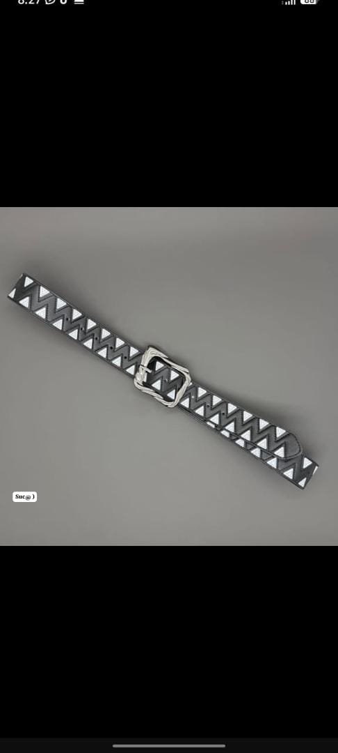 Premium Men's Y2K Geometric Zig-Zag Studded Belt