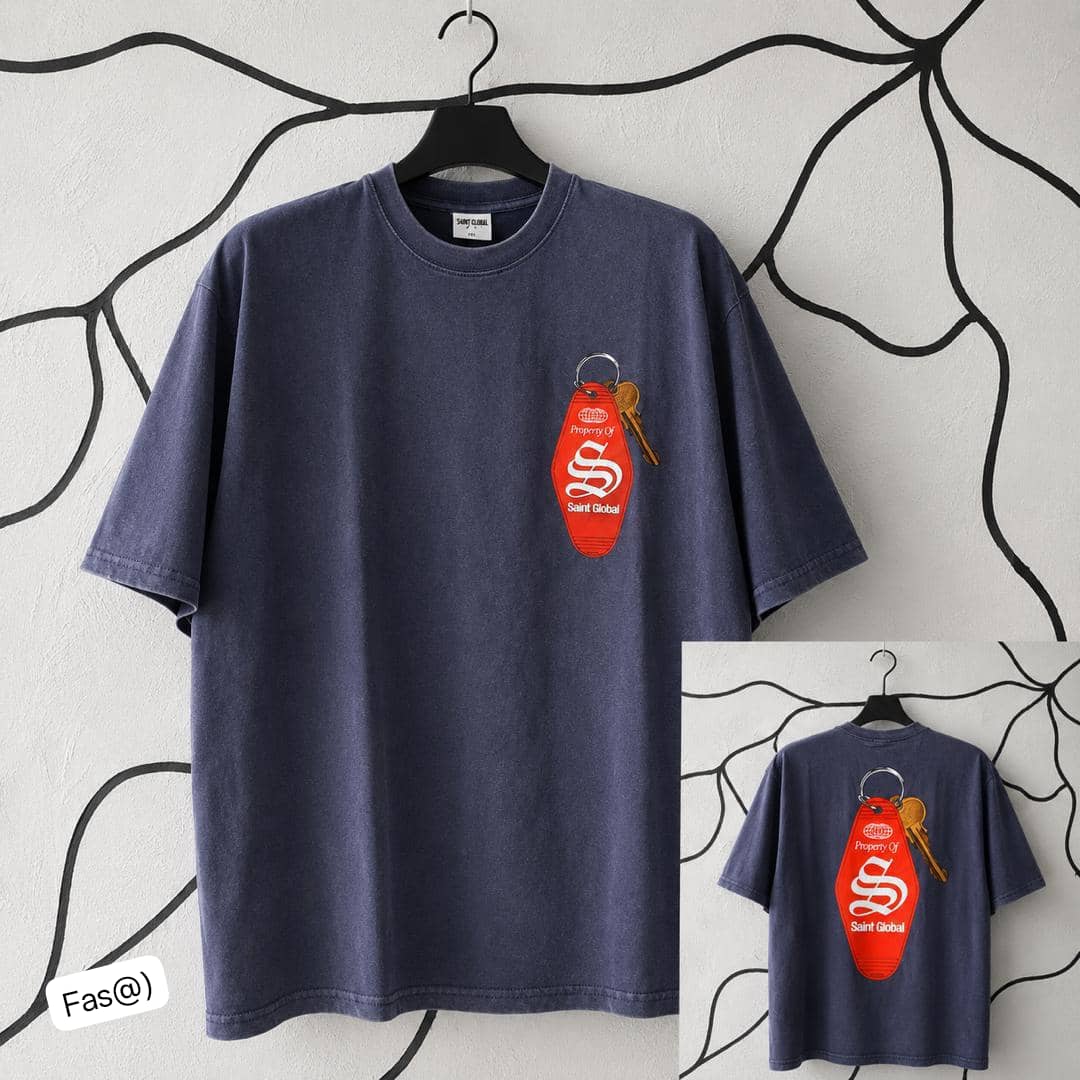 Luxury Oversized Heavyweight Cotton Crewneck with Vintage Red Motel Key Graphic (Copy) (Copy)