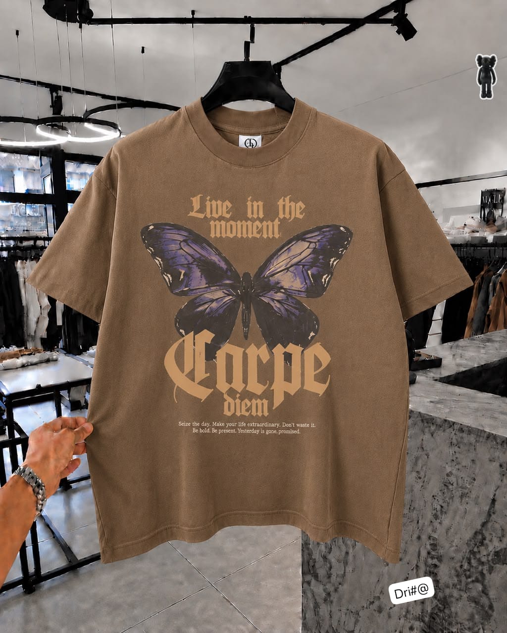 Premium Men’s "Carpe Diem" Purple Butterfly Graphic T-Shirt