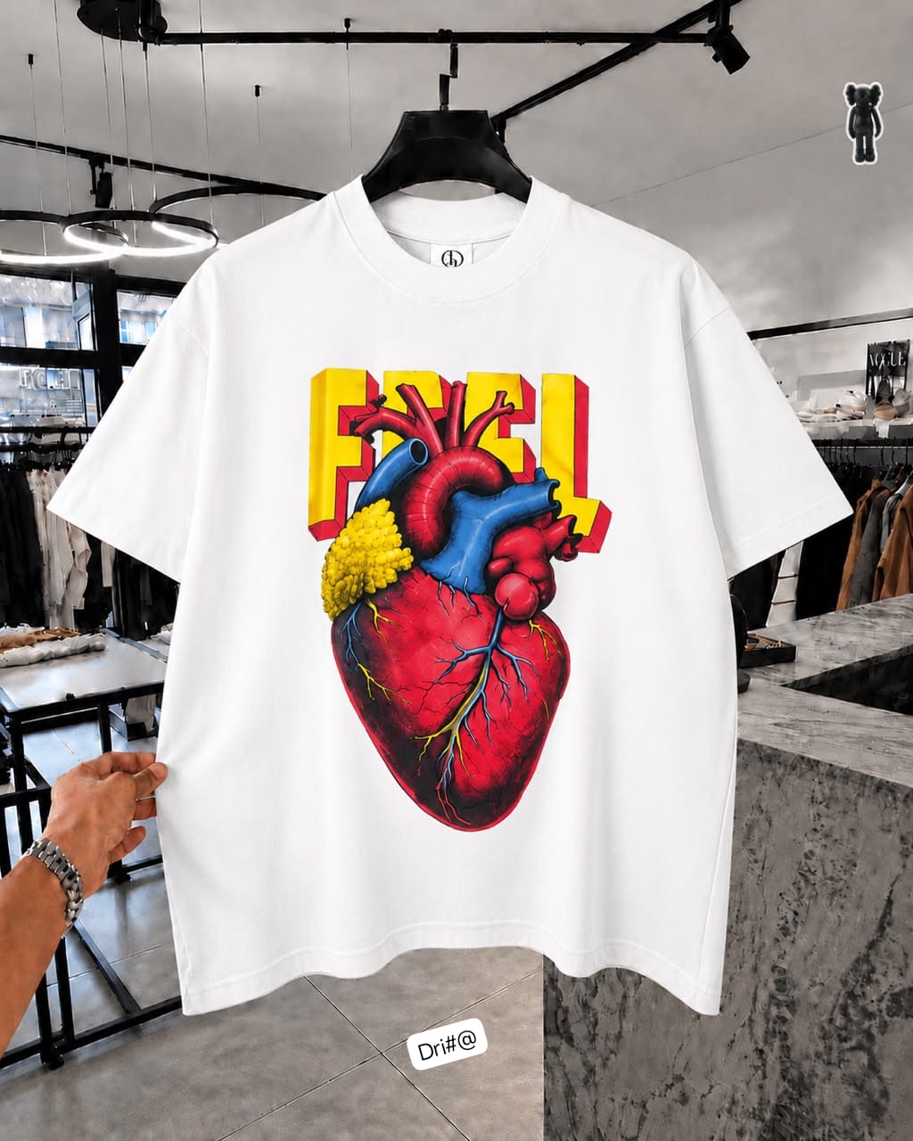 Premium Men’s "FEEL" Anatomical Heart Graphic T-Shirt