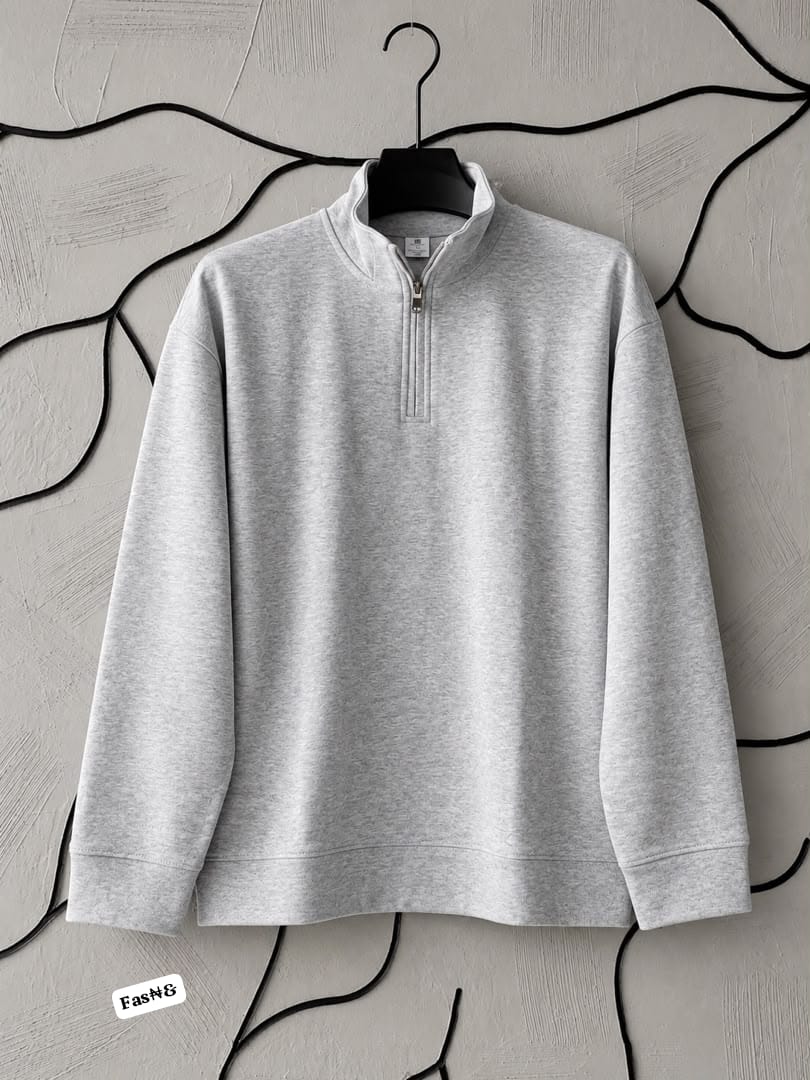 Premium Men’s Heather Grey Quarter-Zip Sweatshirt