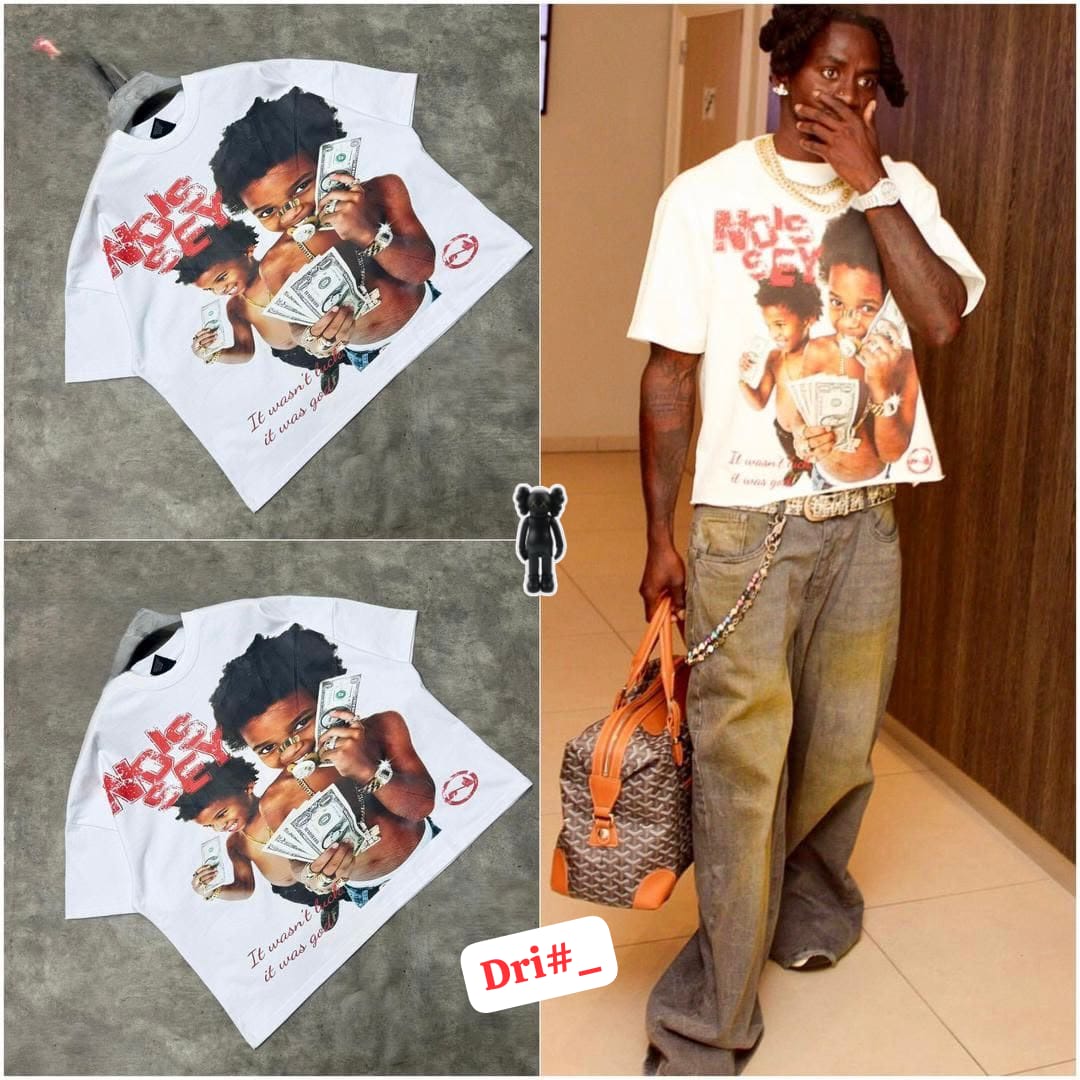 Off-White Luxury Heavyweight Cotton Streetwear Tee with Realistic Cherub
