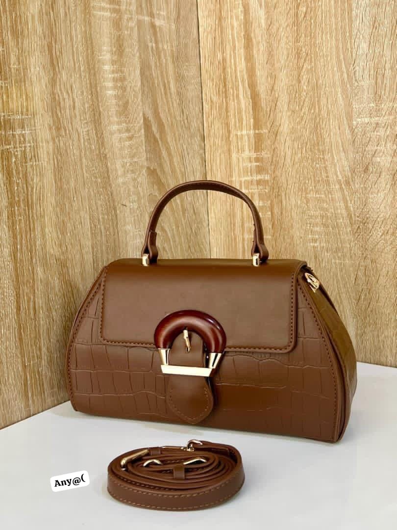 Premium Croc-Texture Top-Handle Crossbody Handbag
