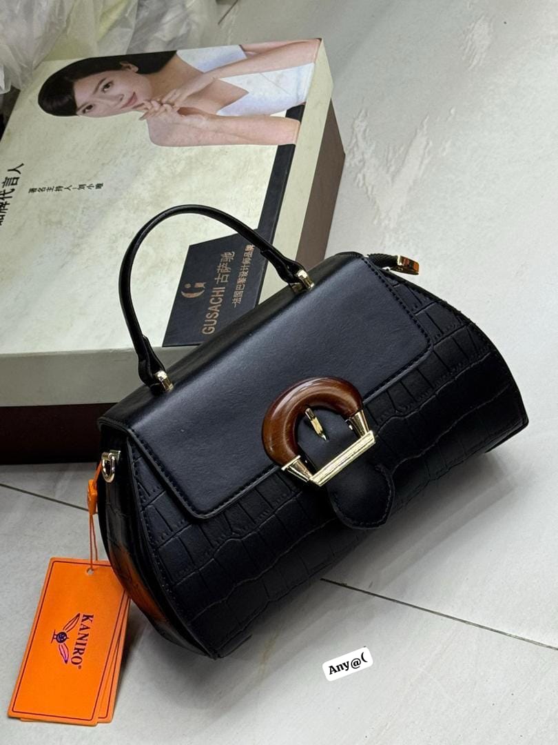 Premium Croc-Texture Top-Handle Crossbody Handbag - Image 2