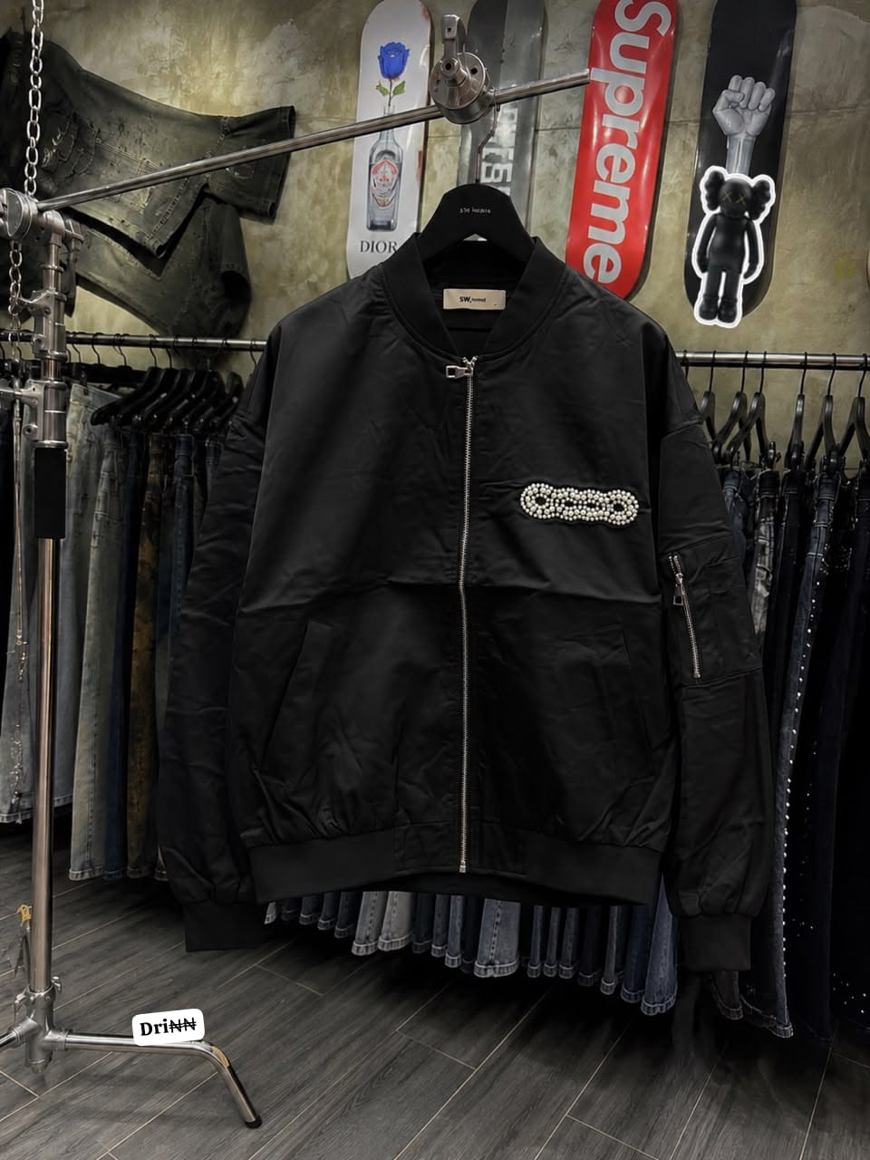 Premium Men’s "Pearl Accent" Bomber Jacket