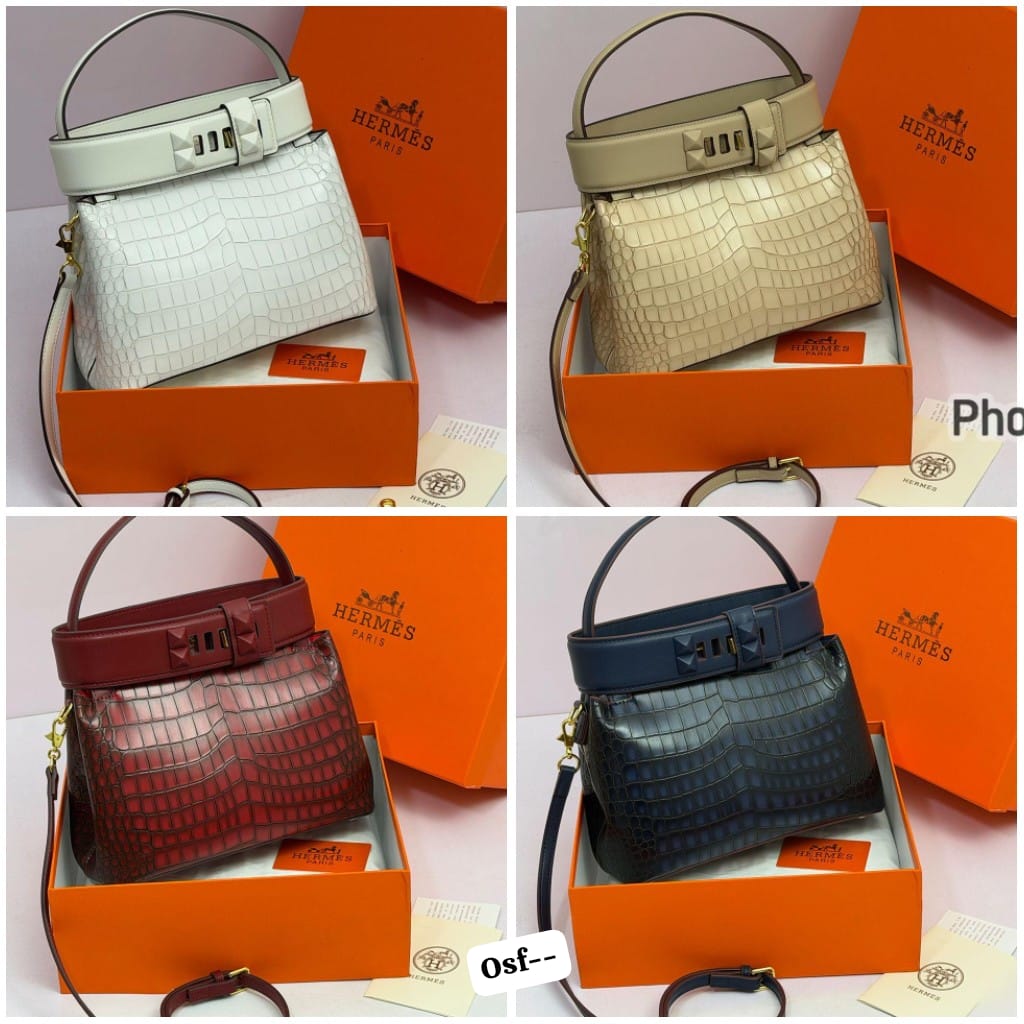 Luxury Croc-Embossed Leather Top-Handle Satchel - Image 2