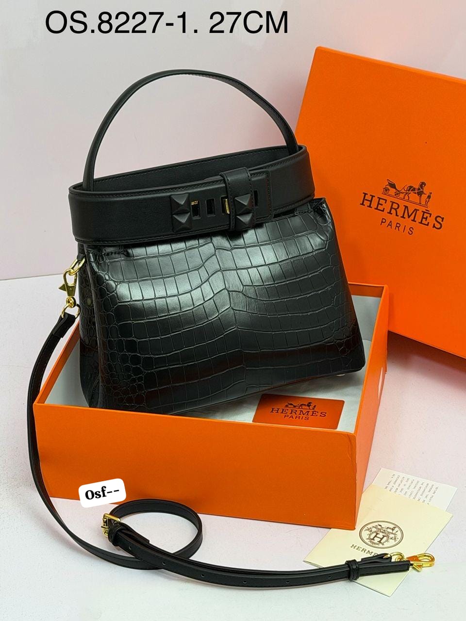 Luxury Croc-Embossed Leather Top-Handle Satchel