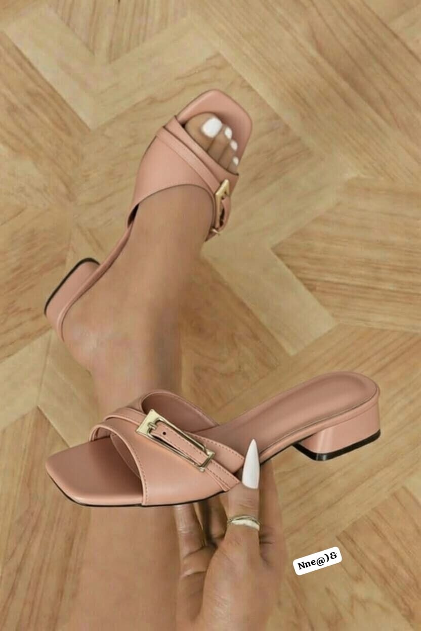 Zara Style Premium Metallic Gold Low-Heel Sandals
