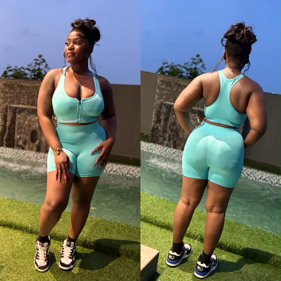 Premium Mint Blue Women's Sculpting Ribbed Activewear Set
