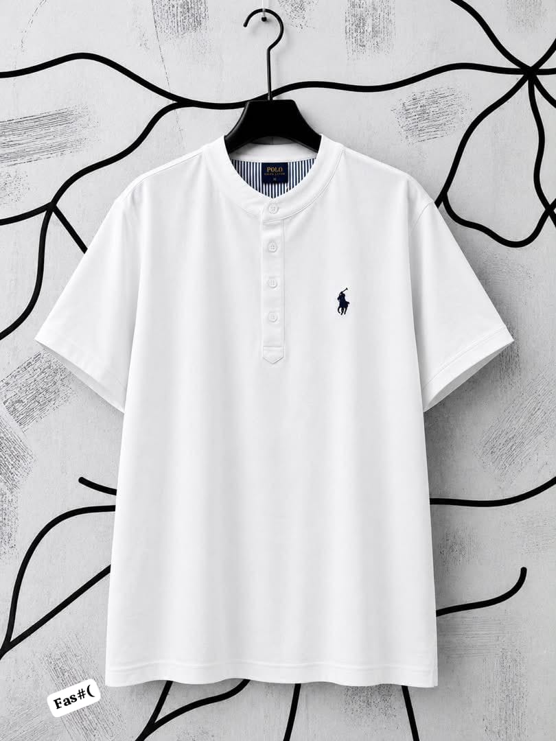 Polo Ralph Lauren Premium White Henley Short-Sleeve Shirt