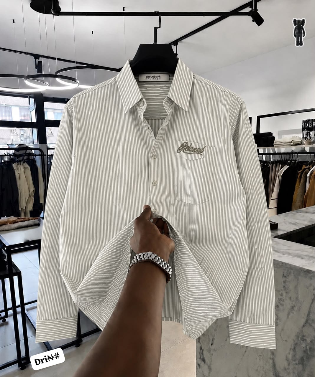 Premium Vertical Pinstripe Long-Sleeve Button-Down Shirt