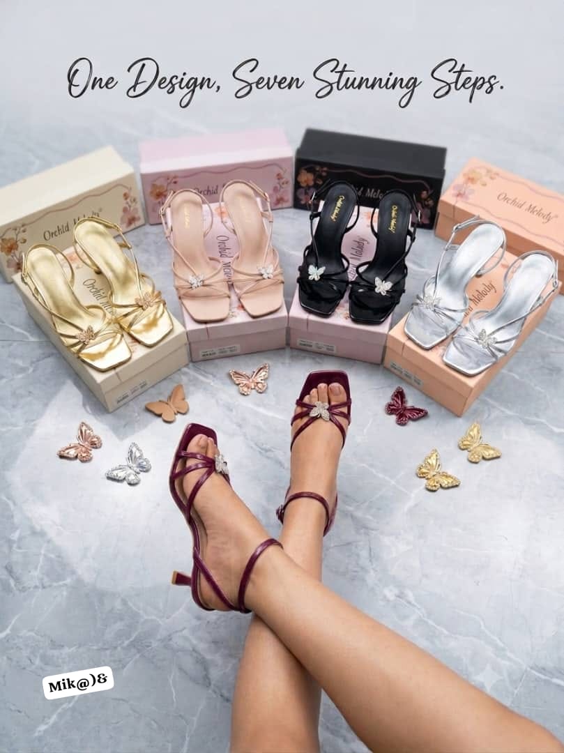 Elegant Square-Toe Mid-Heel Pumps with Crystal Butterfly Accent - Image 4