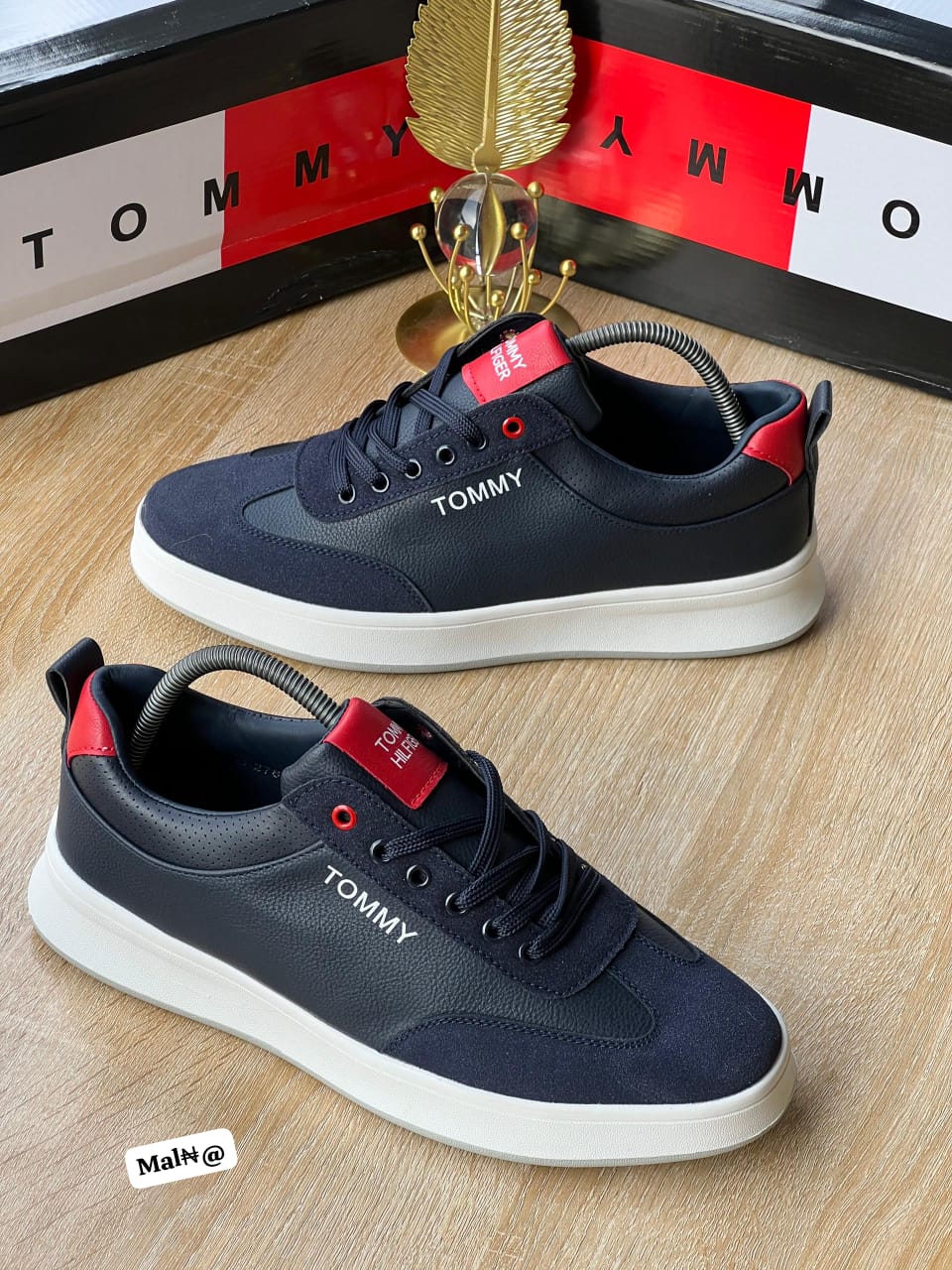 Tommy Hilfiger Men’s Casual Leather and Suede Low-Top Sneakers