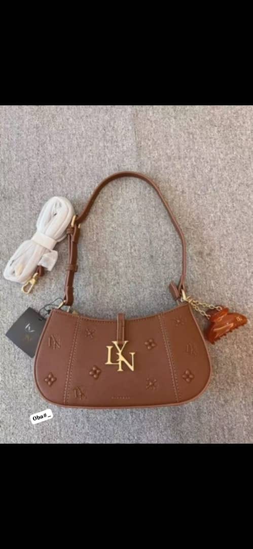 Premium Women’s Embossed Monogram Curved Shoulder Bag - Image 2