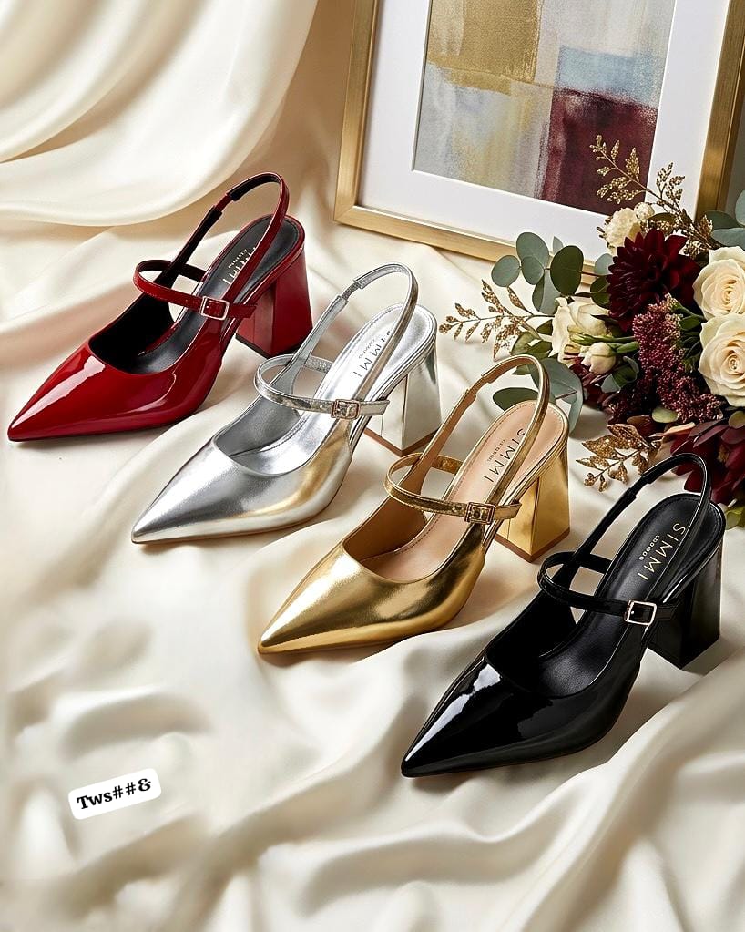 SIMMI London Women's Pointed Toe Block Heel Slingbacks - Image 3
