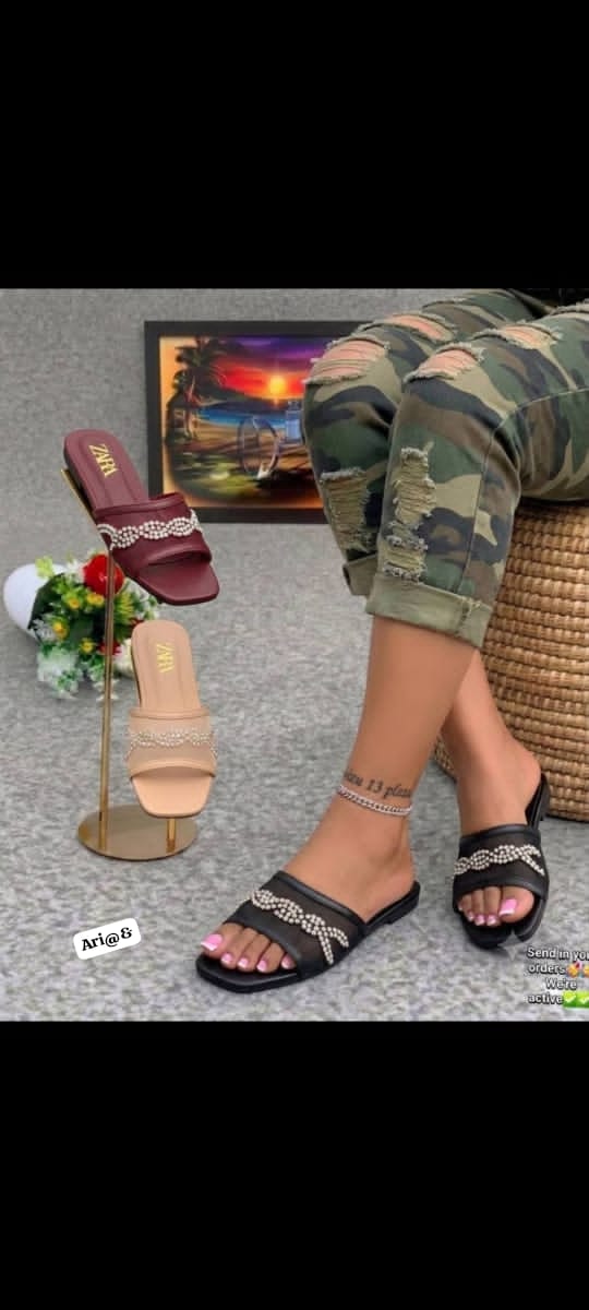 Premium Women's Sheer Mesh Flat Slide Sandals