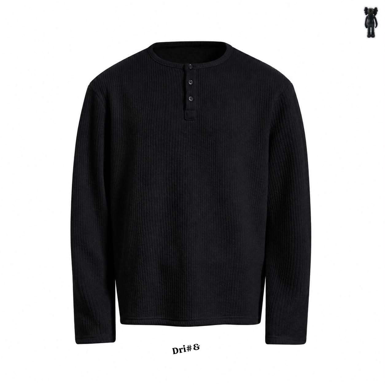 Premium Men's Blaack Long-Sleeve Henley Shirt (Copy)