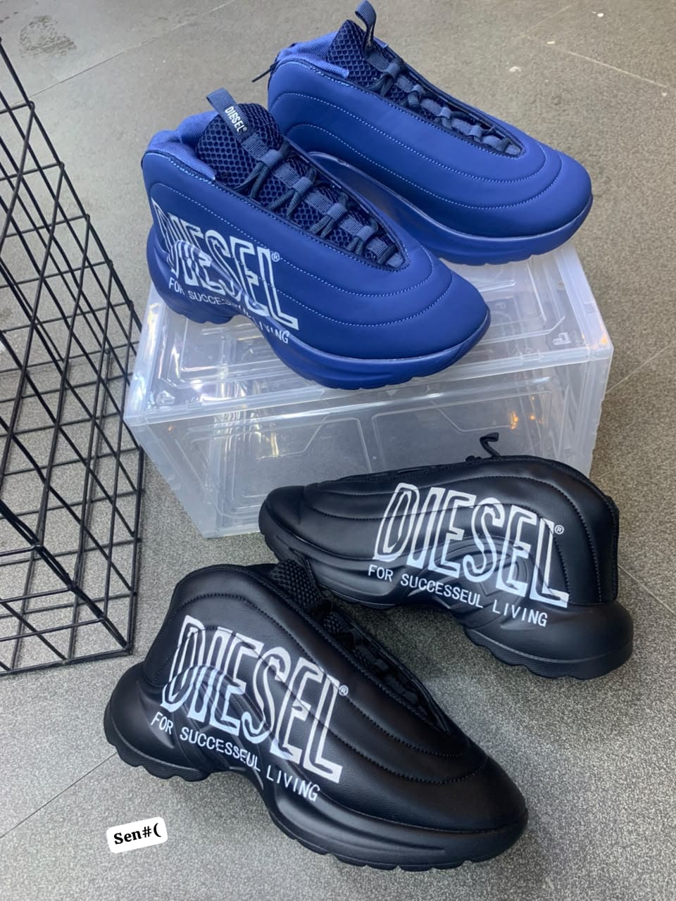 DIESEL Chunky Platform High-Top Streetwear Trainers - Image 3