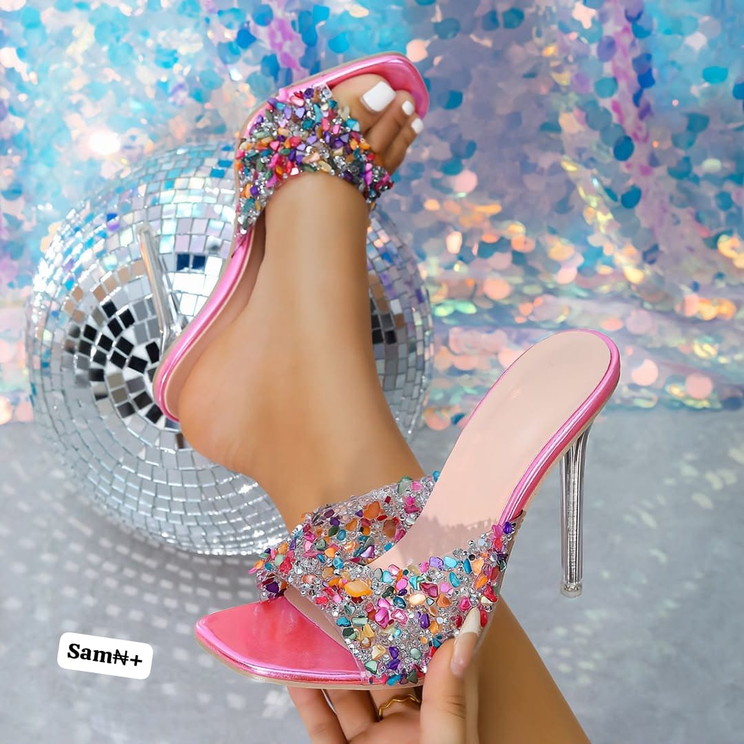 Premium Women’s Multi-Color Gem Embellished Mules