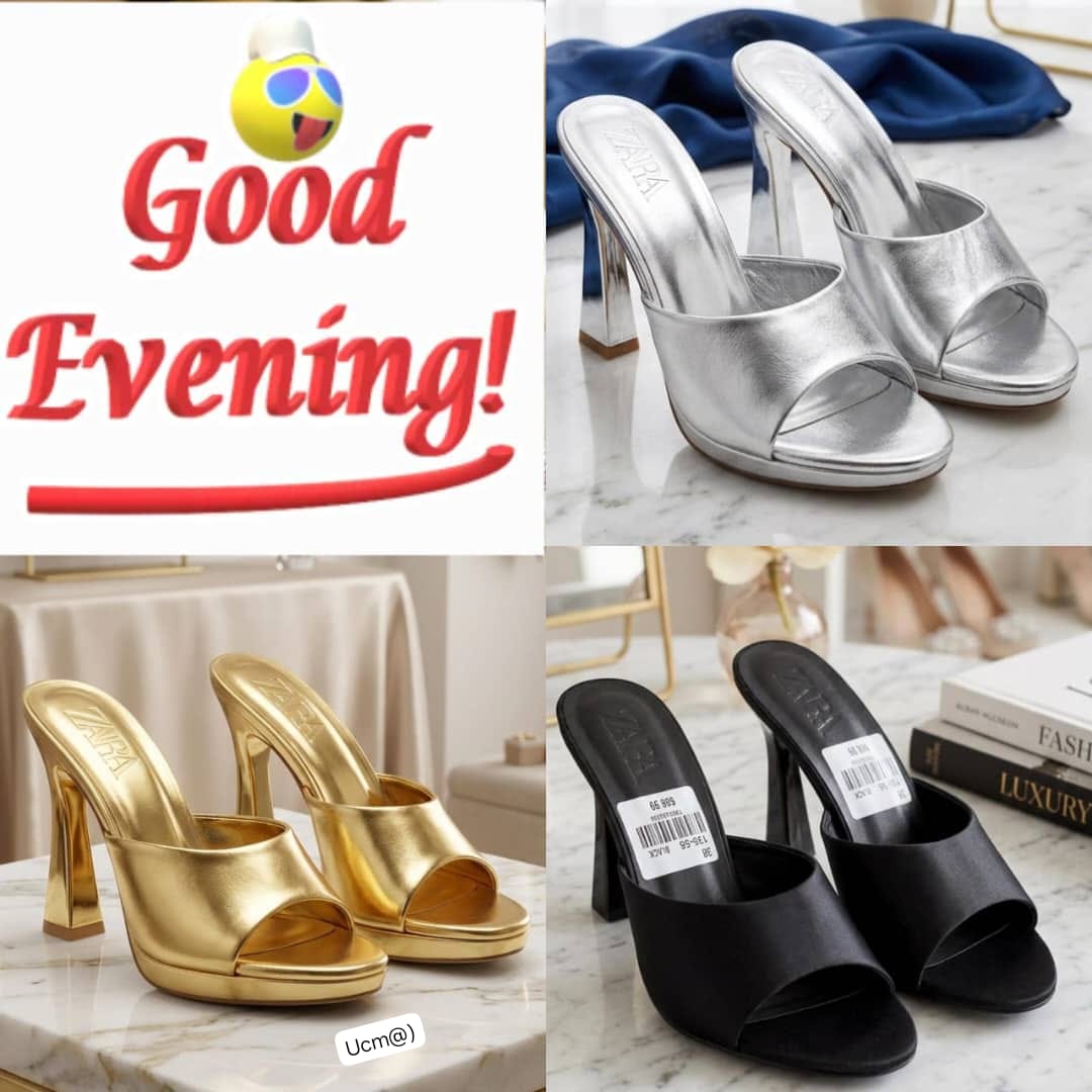 Zara Women’s Metallic Platform High Heel Mules