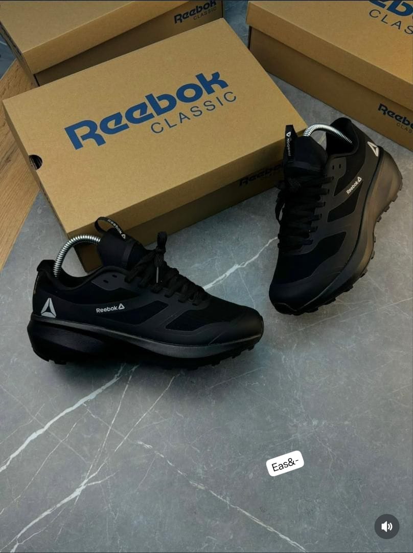 Reebok Classic Men’s Premium All-Black Running Sneakers - Image 2