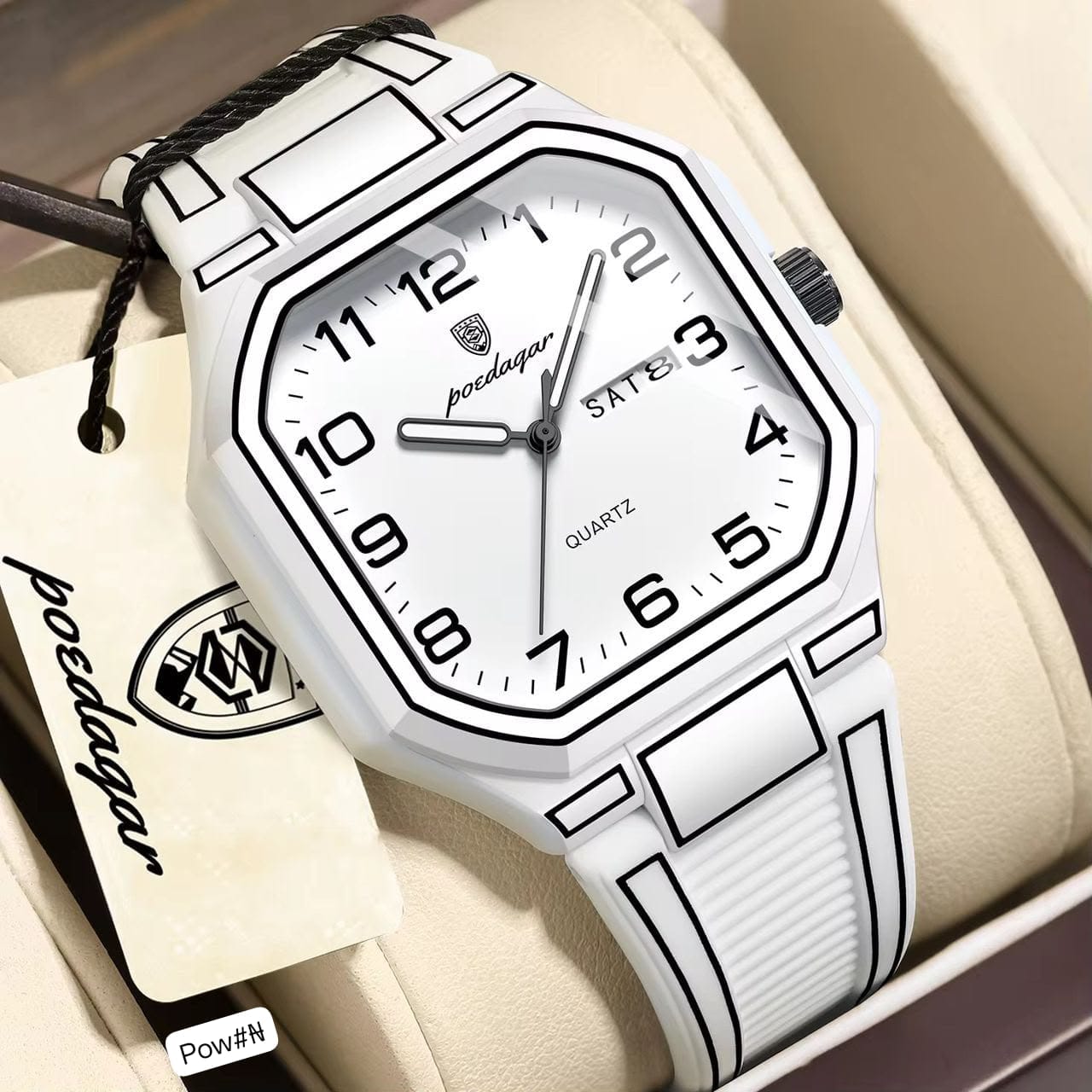 Poedagar Luxury Men's Geometric Quartz Watch
