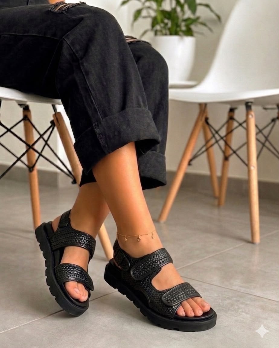 Premium Women’s Woven Dual-Strap Platform Sandals