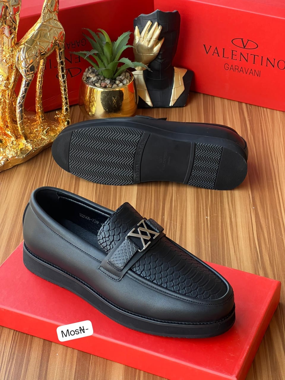 Valentino Garavani Men's Premium Black Leather Loafers