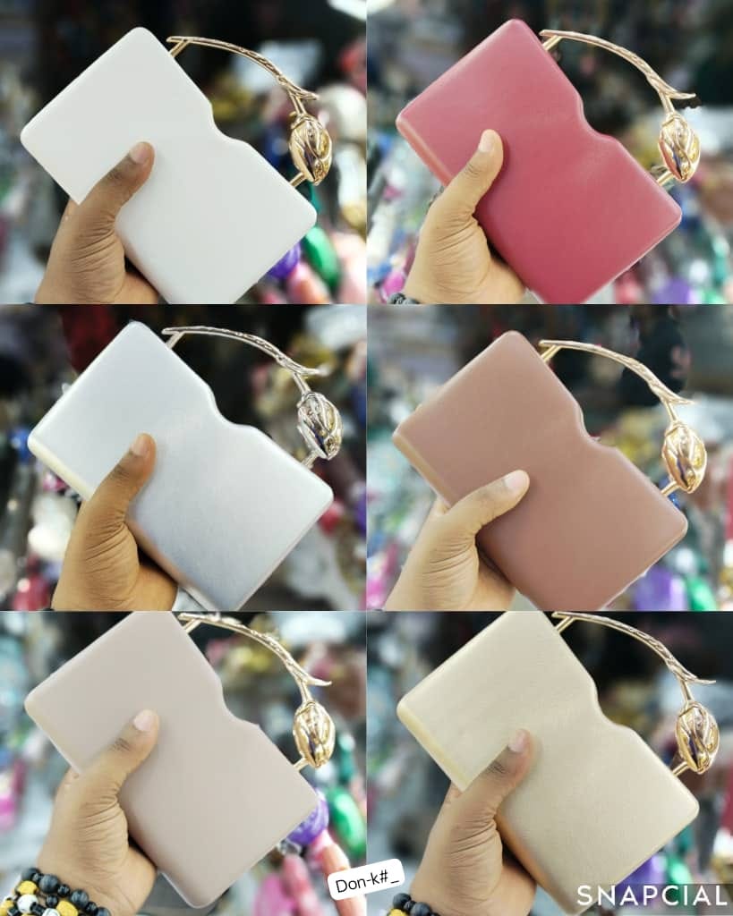 Luxury Rose Handle Hard-Case Evening Clutch
