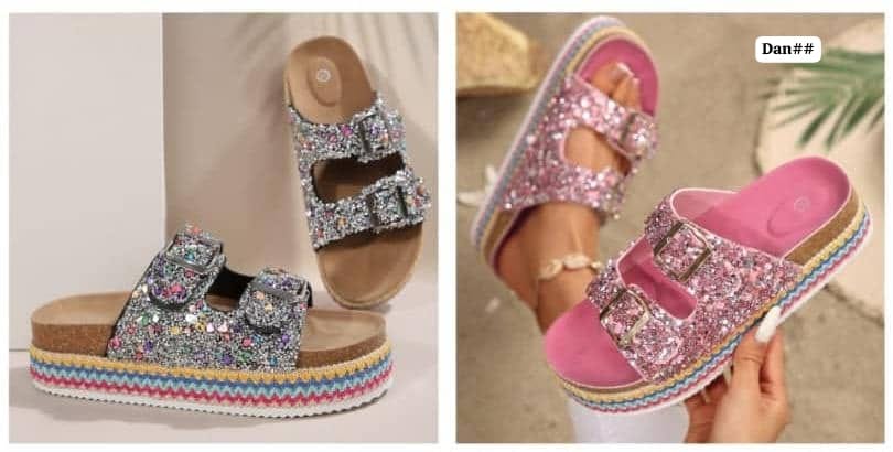 Premium Women’s Chunky Glitter Platform Sandals